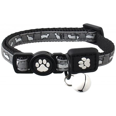 Obojok Active Cat Reflective XS čierny 1x19-31 cm