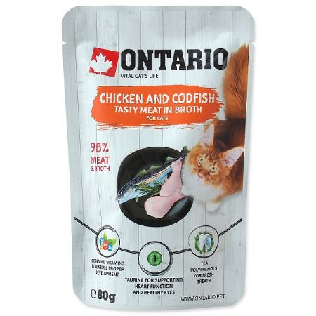 Ontario cat kapsička kura a treska vo vývare 80 g