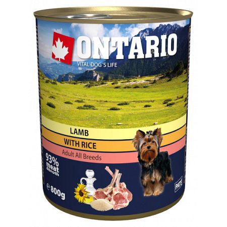 ONTARIO konz.Lamb,Rice,Sunflower Oil 800g