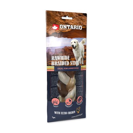 Ontario Rawhide Snack Chicken Braid 20cm