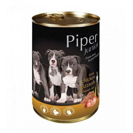 Piper dog konz. junior kur. žalúdky, hnedá ryža 400 g