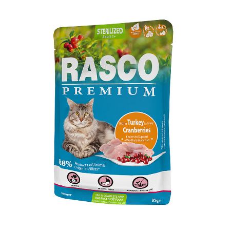 Rasco Premium Cat Adult Sterilized kapsička morka v šťave 85 g