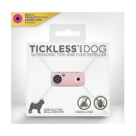 Tickless mini dog - Dobíjateľný ultrazvukový odpudzovač kliešťov a bĺch pre psov ružové