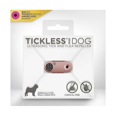 Tickless mini dog - Dobíjateľný ultrazvukový odpudzovač kliešťov a bĺch pre psov ružovozlaté