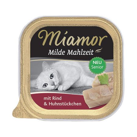 Vanička MIAMOR Milde Mahlzeit Senior hovädzie + kuracie kúsky 100g